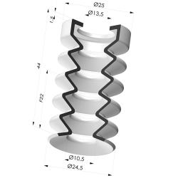 Ventosa 4.5 Fole Série 8 Ø 25MM