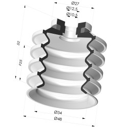 Ventosa 4.5 fole série 92-2 Ø48,3 mm