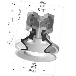 Ventosa 1.5 Fole Série 91 Ø 40MM