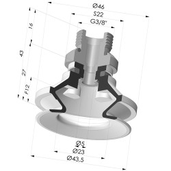 Ventosa 1.5 Fole Série 91 Ø 40MM