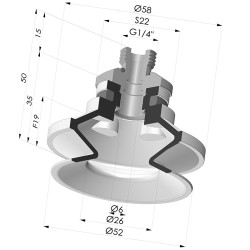 Ventosa 1.5 Fole Série 91 Ø 50MM
