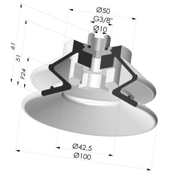 Ventosa 1.5 Fole Série 97B Ø 100 mm