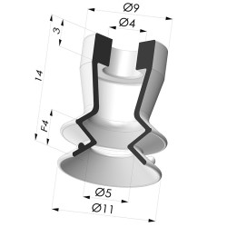 Ventosa 1.5 Fole Série 97C Ø 11MM