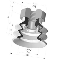 Ventosa 2.5 Fole Série 96B Ø 20MM