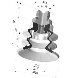 Ventouse 2.5 Soufflets Série 96C Ø 30MM