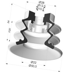 Ventouse 2.5 Soufflets Série 96C Ø 50MM