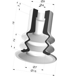 Ventosa 2.5 Fole Série 96 Ø 15MM
