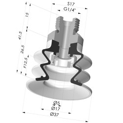Ventosa 2.5 Fole Série 96 Ø 35MM