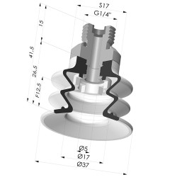 Ventosa 2.5 Fole Série 96 Ø 35MM