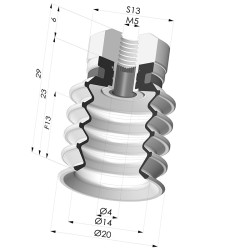 Ventosa 4.5 Fole Série 92 Ø 20MM