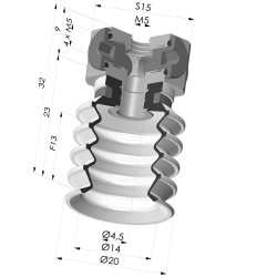 Ventosa 4.5 Fole Série 92 Ø 20MM