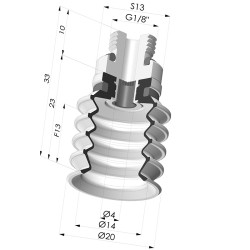 Ventosa 4.5 Fole Série 92 Ø 20MM