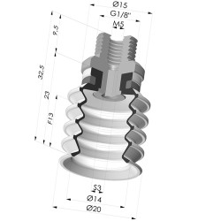 Ventosa 4.5 Fole Série 92 Ø 20MM