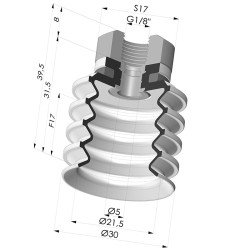 Ventouse 4.5 Soufflets Série 92 Ø 30MM