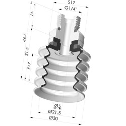 Ventouse 4.5 Soufflets Série 92 Ø 30MM