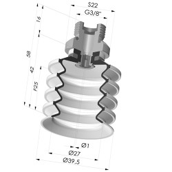 Ventouse 4.5 Soufflets Série 92 Ø 40MM