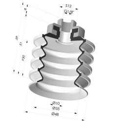 Ventosa 4.5 Fole Série 92 Ø 50MM