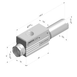 Venturi de aço inoxidável de estágio único Série VCR-2 - 85% de vácuo