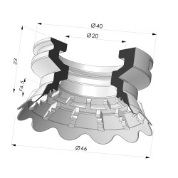 Ventosa Plana Série 7 Ø 46MM