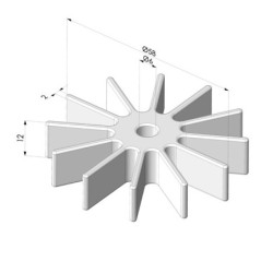 Roda da série RD de 12 dentes Ø 58 mm
