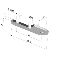 Reforço de montagem com ventosa 4BO 62,5x20mm