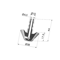 Cabeça de sucção tipo copo da série TAC - Diâmetro externo de 38 mm