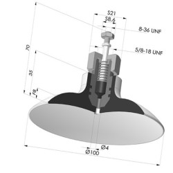 Ventosa manual da série VM Ø 100 mm