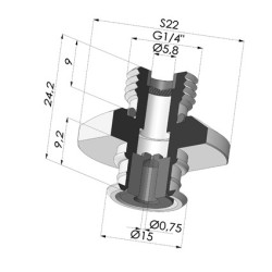 Inserto macho removível 1/4G - com jato