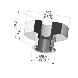 Conector fêmea removível de 1/8G - com filtro