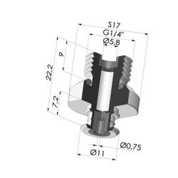 Inserto macho removível 1/4G - com jato