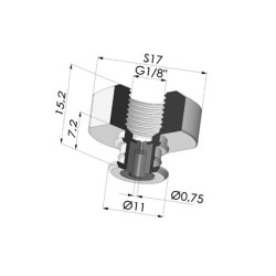 Inserto fêmea removível 1/8G - com jato