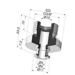 Inserto macho removível de 3/8G - com filtro