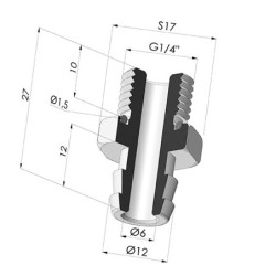 Inserto removível macho G1/4"