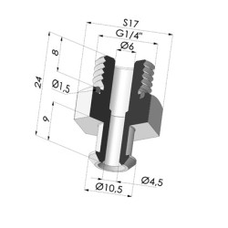 Inserto removível macho G1/4"
