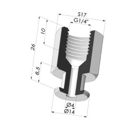 Inserto fêmea removível 1/4G