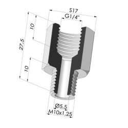 Inserto fêmea removível 1/4G