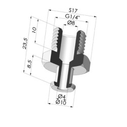 Inserto macho removível de 1/4G