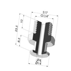 Inserto macho removível de 1/4G
