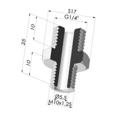 Inserto macho removível de 1/4G