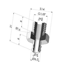 Inserto removível macho G1/8"