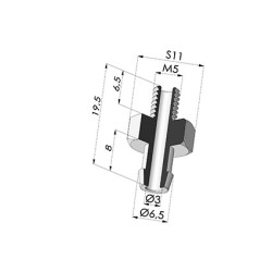 Inserto macho M5 removível