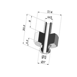 Inserto macho M5 removível