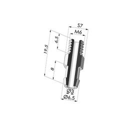 Inserto macho removível M6