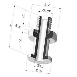 Inserto crimpado macho G1/8"