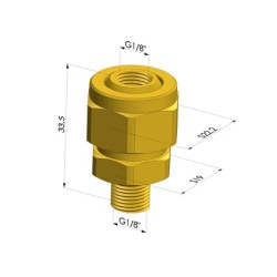 Junta esférica da série RO - Macho G1/8" - Fêmea G1/8"