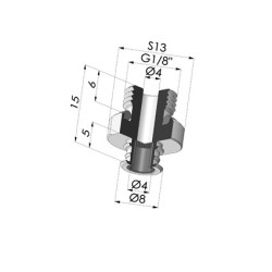 Inserto macho removível de 1/8G - com filtro