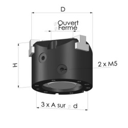 Pince Serrage 3 Doigts Série NOV DQ 3 - Double effet