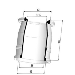 Membrana - Øext 43MM - Øint 38MM - H 48MM