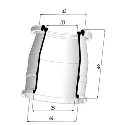 Membrana - Øext 46MM - Øint 39MM - H 49MM