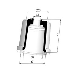 Membrana - Øext 47MM - Øint 36MM - H 47MM